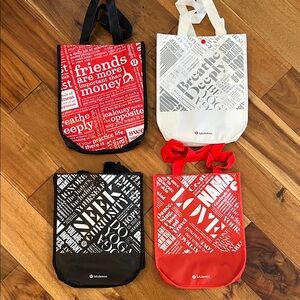 Lululemon Reusable Shopping Tote Bags - set of 4